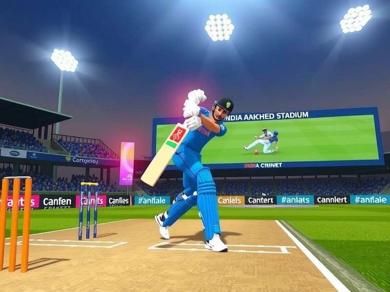 India Cricket Dream 19 Gameplay Screenshot showing a batsman hitting a six at Wankhede Stadium
